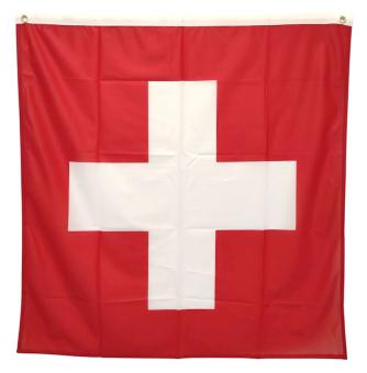 Schweizer Hiss Fahne: 1. August Dekoration:90 x 90 cm, rot/weiss 