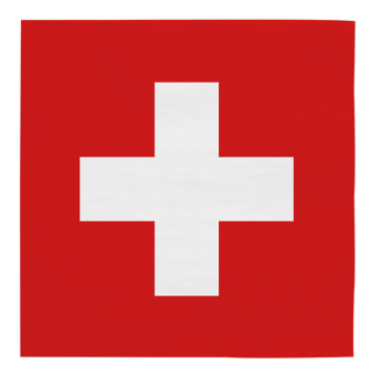 Servietten Schweiz mit Schweizer Kreuz : Tischdeko für 1. August:20 Stück, 33 x 33 cm, rot 