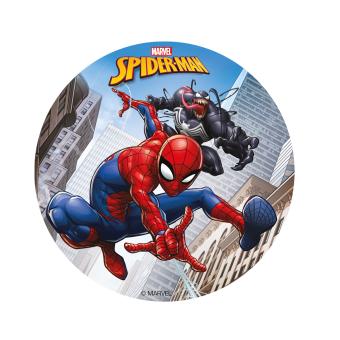 Spiderman edible cake topper: kids' party cake decoration:15.5 cm, multicolored 