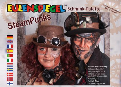Eulenspiegel Steampunk Schmink-Set:mehrfarbig 