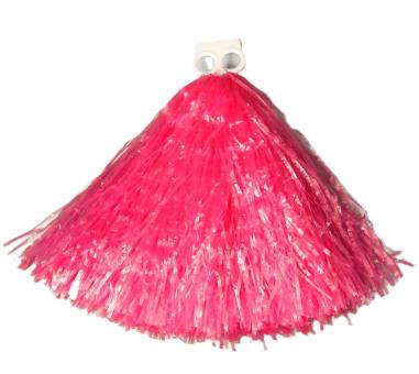 Buschiger Tanzwedel / Pompon für Cheerleader mit Lochgriff für zwei Finger:24 cm / 50 g, pink 