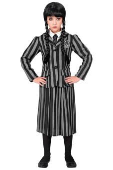 Déguisement Enfant Dark Girl : Uniforme scolaire Wednesday:noir/gris 