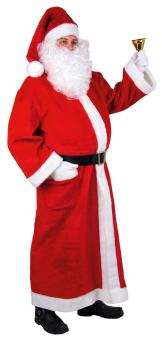 Costume du Père Noël: Manteau en peluche deluxe:rouge 