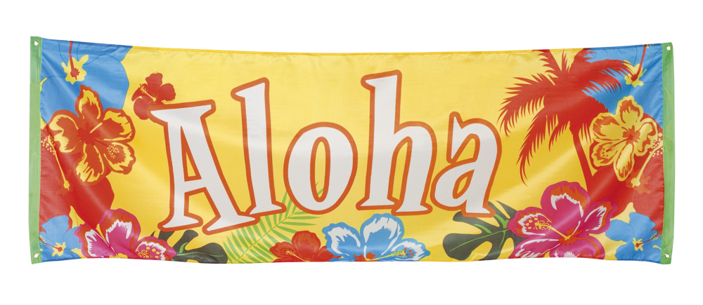 Banner Aloha 74 x 220 cm Hawaii Party Deko Beachparty Dekoration Wanddeko 