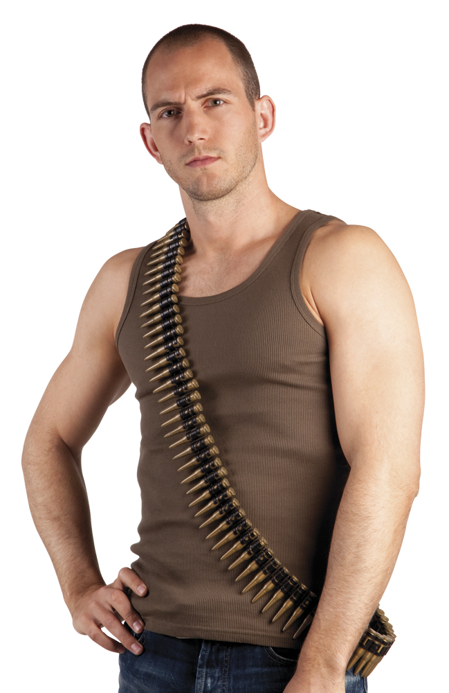 Carnival costumes + accessories | Soldiers Bullet Belt:160 cm, bronze |  