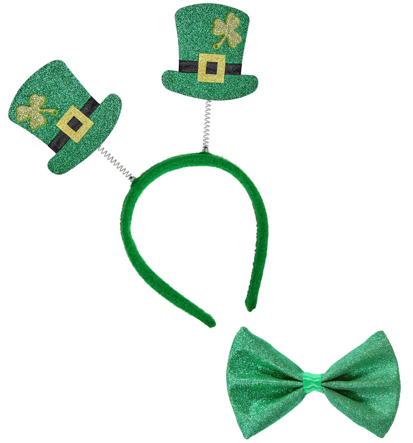 Porte-Jarretelles Shamrock Noeud Papillon Vert Chapeau Irlandais de la Saint-Patrick Qpout Accessoires de la Saint-Patrick Fournitures du Festival de la Saint-Patrick défilés Costume Cosplay 