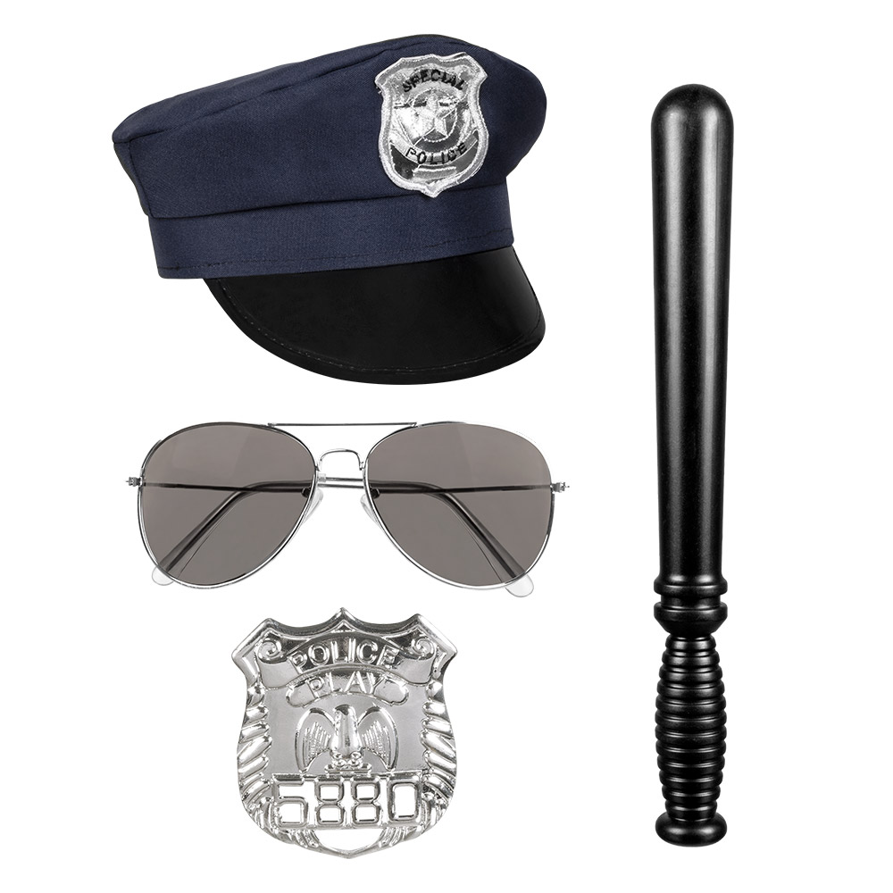 Schirmmütze mit Abzeichen Polizei Kostüm Accessoires 
