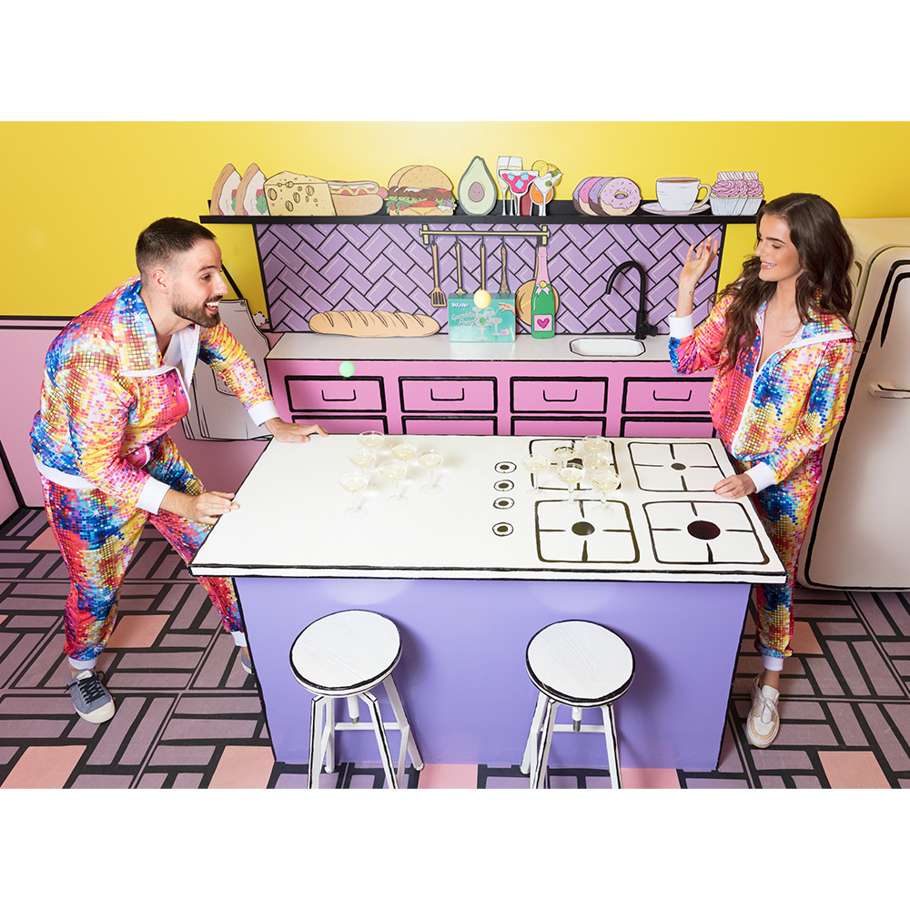 80er Jahre Kostüm Set 5-teilig - Retro Trainingsanzug Unisex